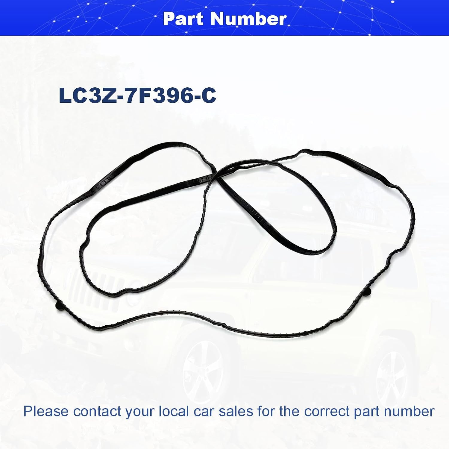 LC3Z-7F396-C Transmission Pan Gasket | Compatible with Ford F-250/F-350 2020-2022 Super Duty 6.7L, Direct Fit, Rubber, Durable