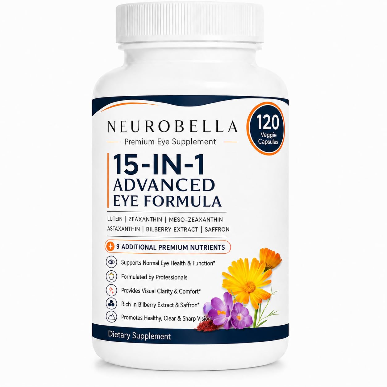 Neurobella 15-in-1 Advanced Eye Formula, 120 Capsules 120 Count (Pack of 1)