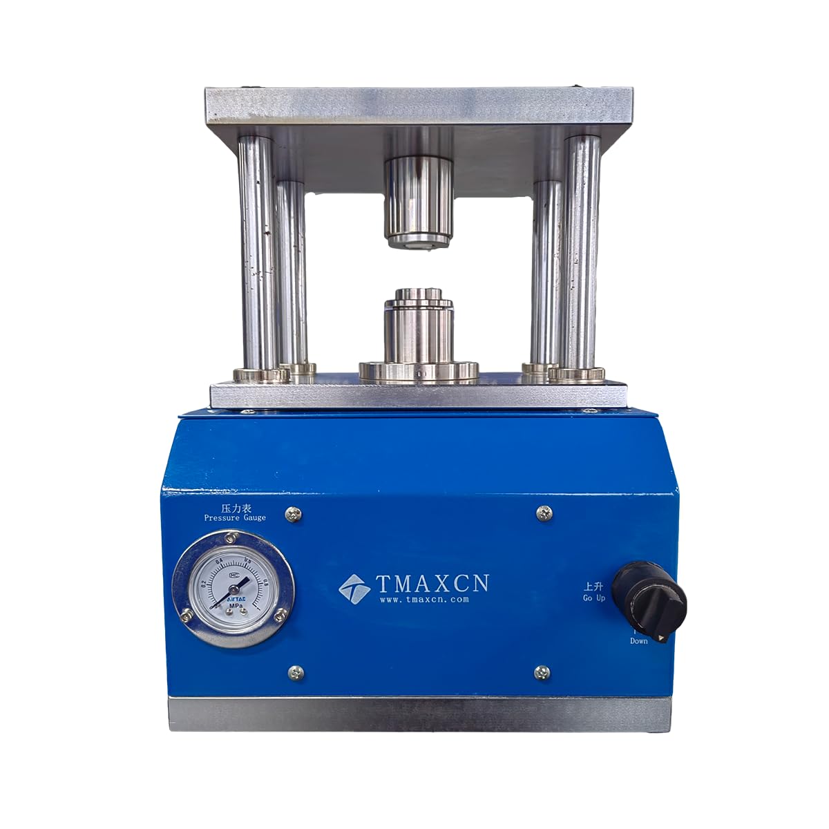 TMAXCN Pneumatic Coin Cell Crimper, Button Battery Sealing Machine for Lab Lithium Battery Assembly, Compatible with CR2016/CR2025/CR2032 (with Crimping and dismantling die)