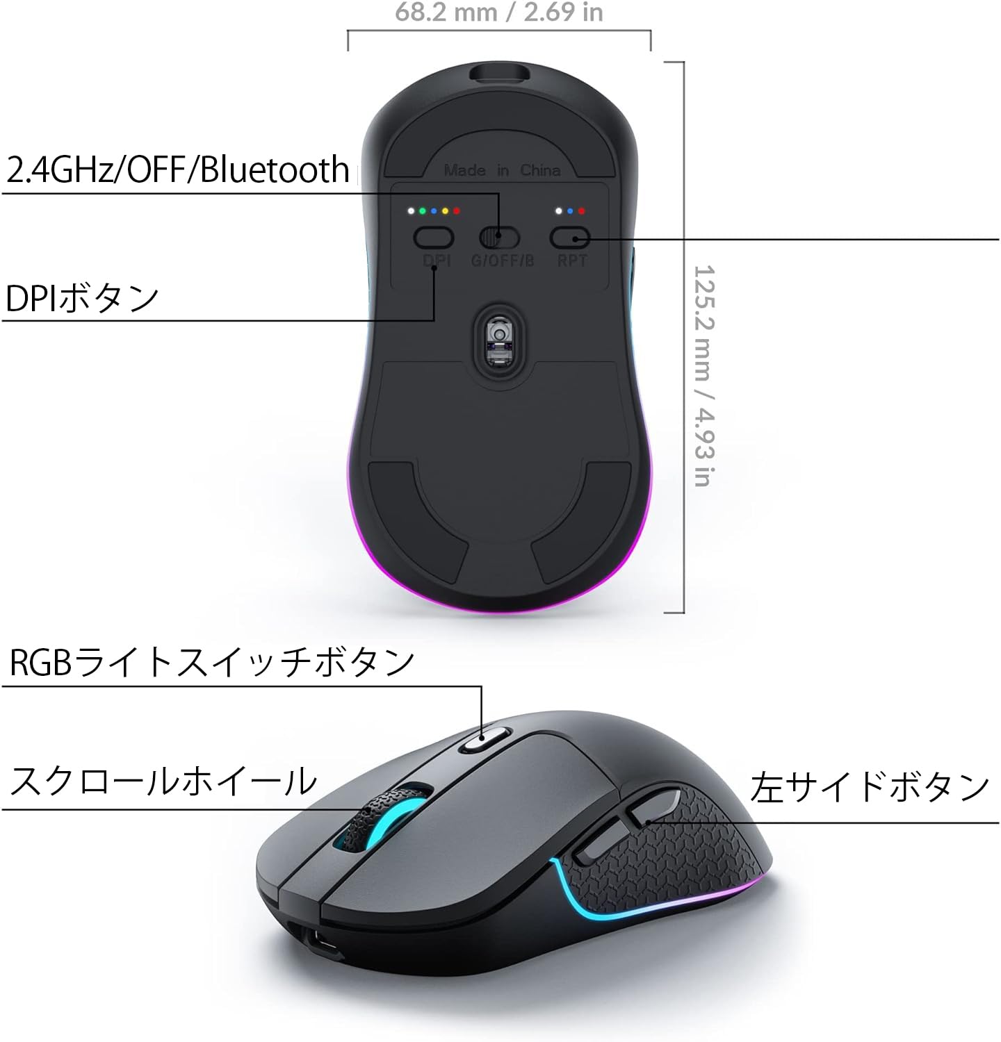 Keychron M3 Mouse Gaming Mano Destra Rf Senza Fili + Bluetooth Ottico 26000 Dpi (keychron M3-A1 Wireless Mouse)