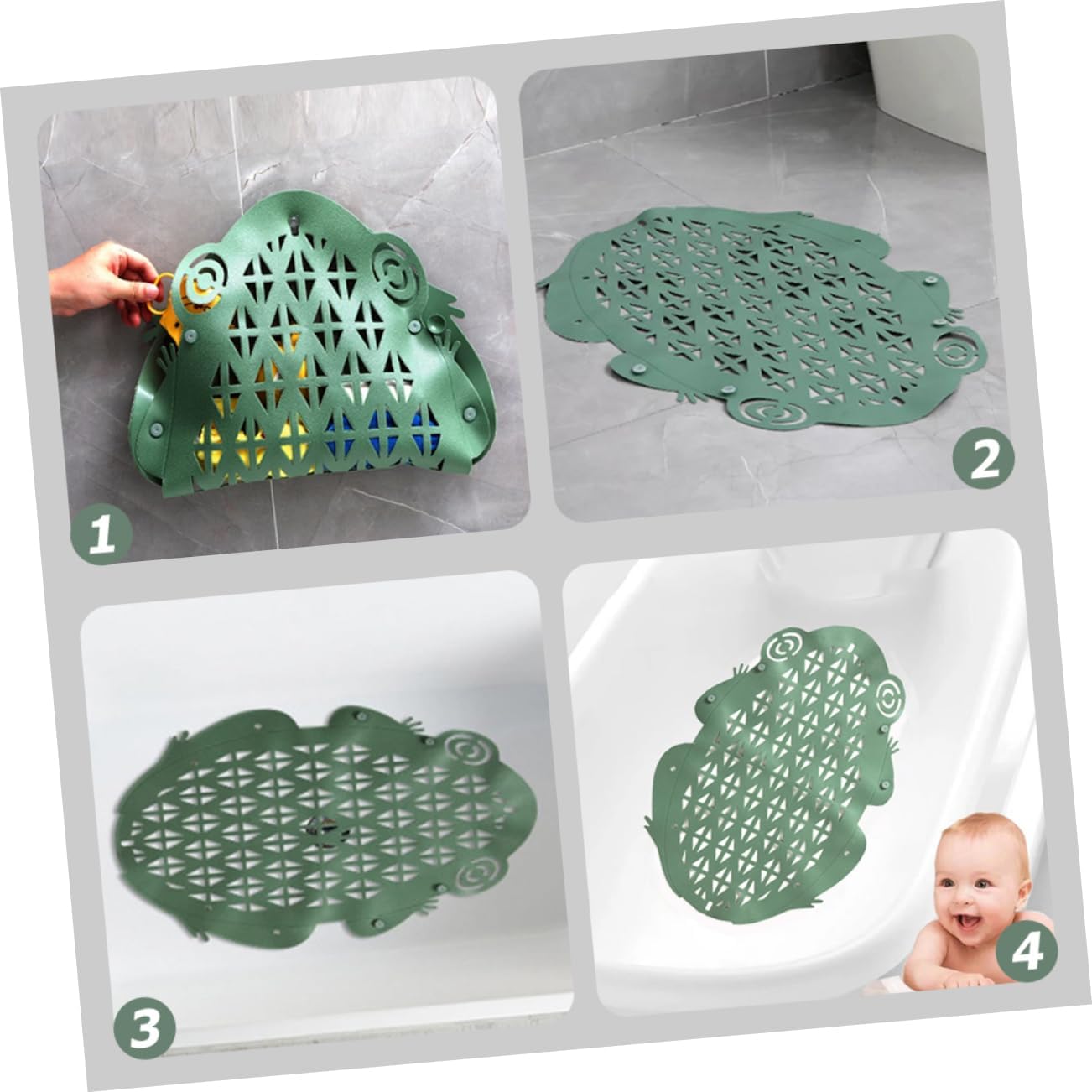 Cabilock Bathtub Suction Mat Slip Cartoon Bath Pad Boys and Girls Tub Mat Bathing Toy