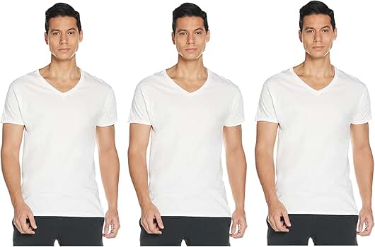 Hanes Ultimate mens Tagless Ultra Soft V-neck Tee - Multiple Packs