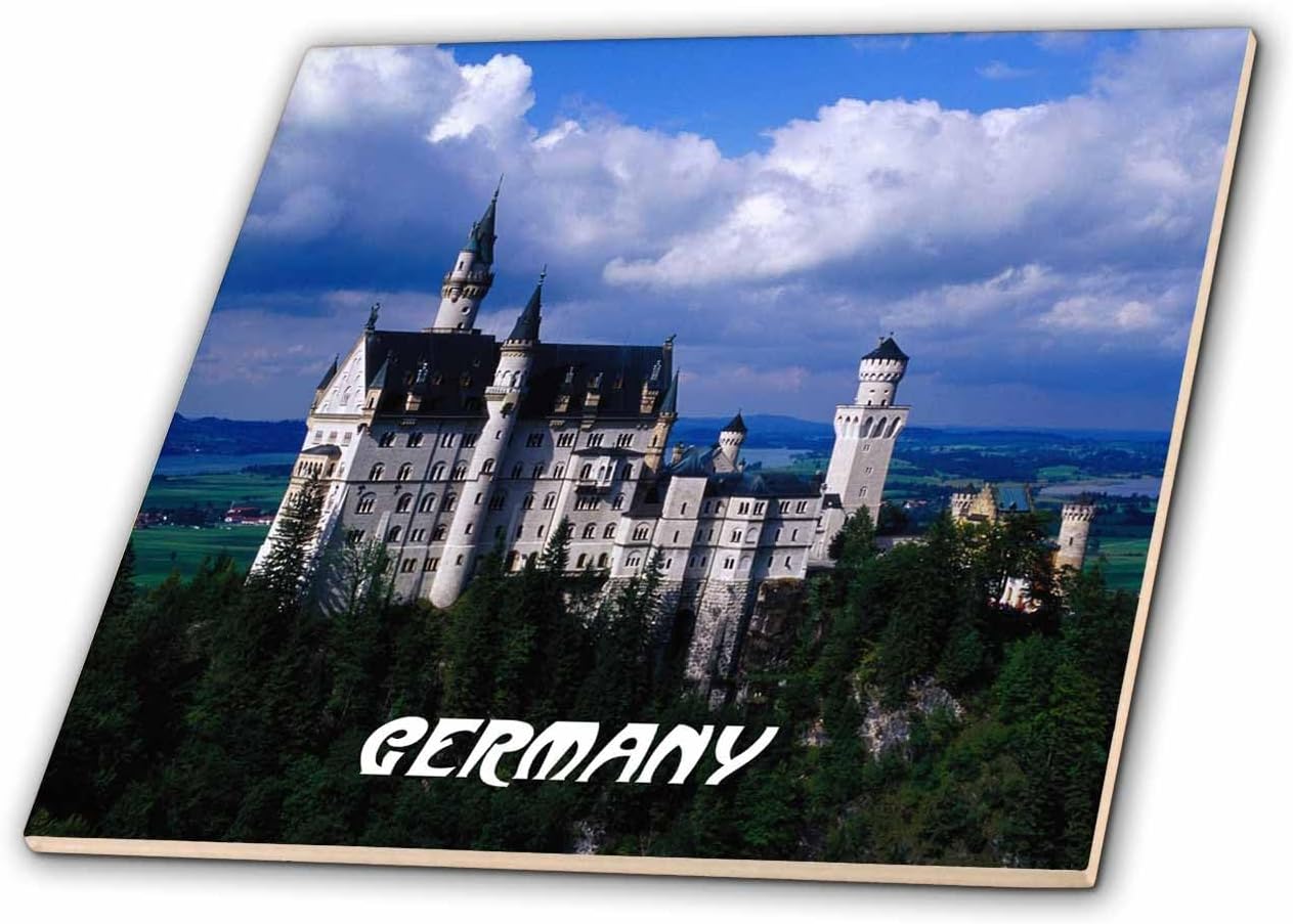 3dRose ct_33159_4 German Castle-Ceramic Tile, 12-Inch