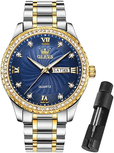 OLEVS Mens Gold Watches Waterproof Stainless Steel Lightweight Watch with Date C&hellip;