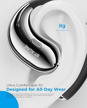 Micool Open Ear Headphones Bluetooth 6.0, Clip On Earbuds Wireless with 36H Playtime, Noise Cancelling Sports Headphones