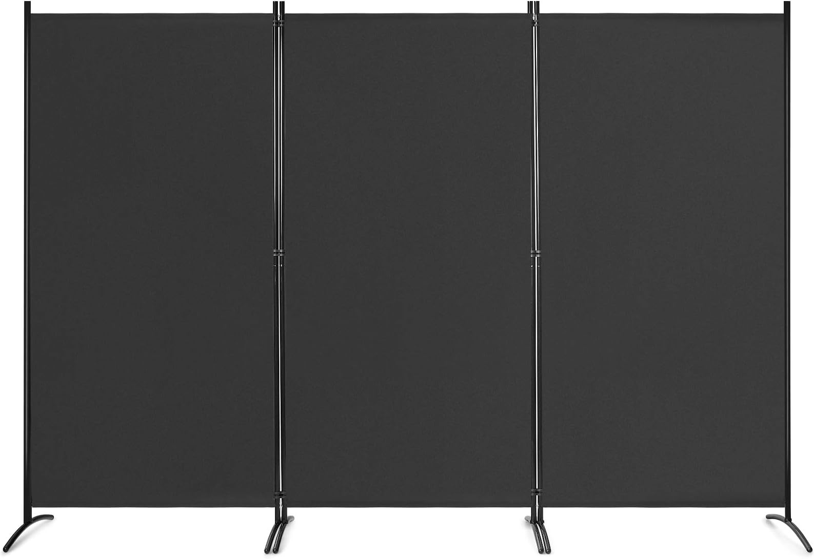 Giantex 6 Ft Tall 3 Panel Room Divider Black, Lightweight Portable Folding Privacy Screen, Freestanding Partition Wall Divider and Separator for Bedroom Home Office Apartment Studio