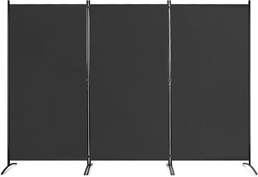 GIANTEX 3-Panel Folding Room Divider Privacy Screen, 102.5" x 72", Black
