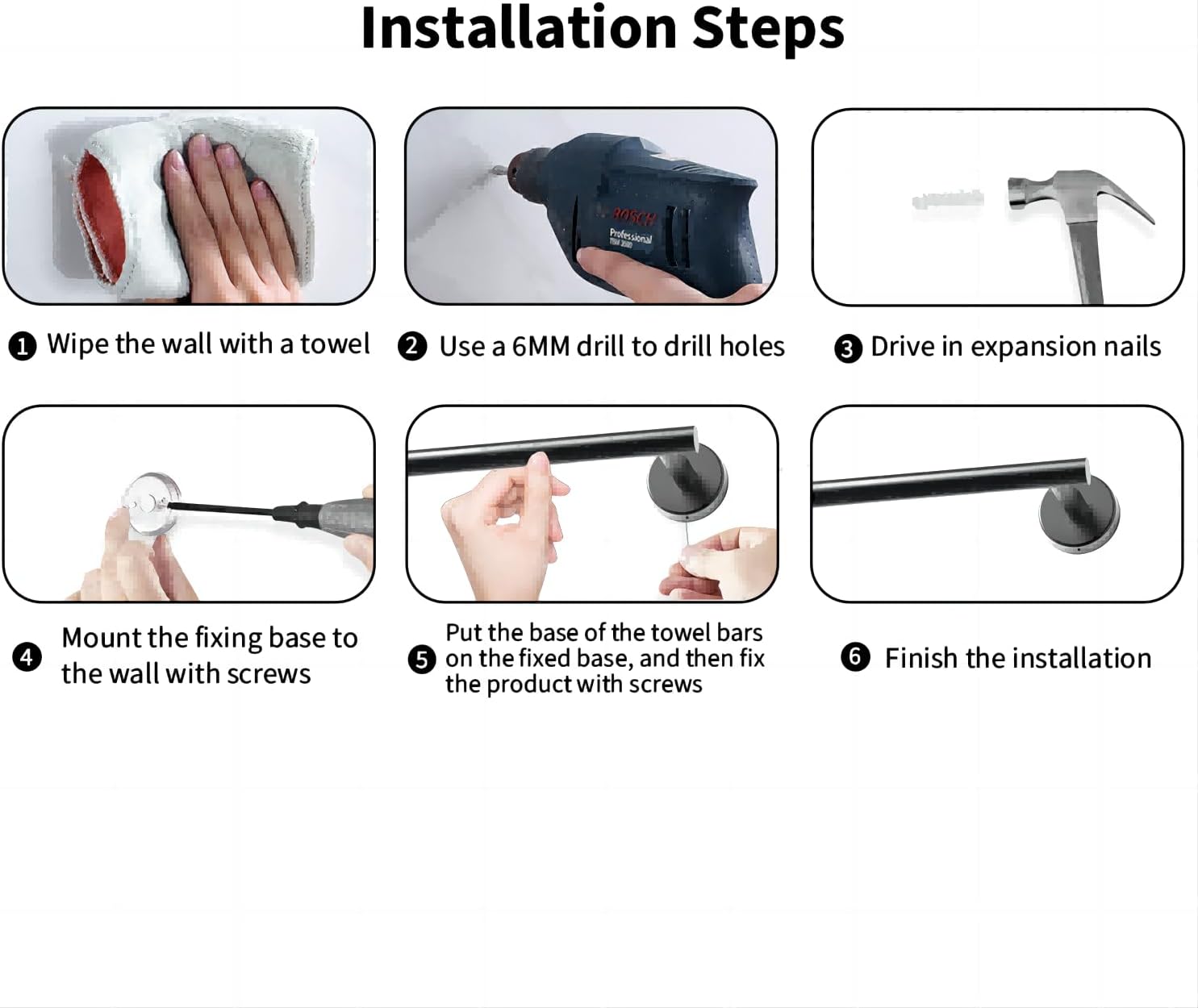 Bathroom Hardware Set XXINLOOY,10-Piece,Black and Gold, Hardware,Towel Bar,Bathroom Accessories,Set Includes 2* Towel Bar,2* Towel Ring,2* Toilet Paper Holder,4*Towel Hook