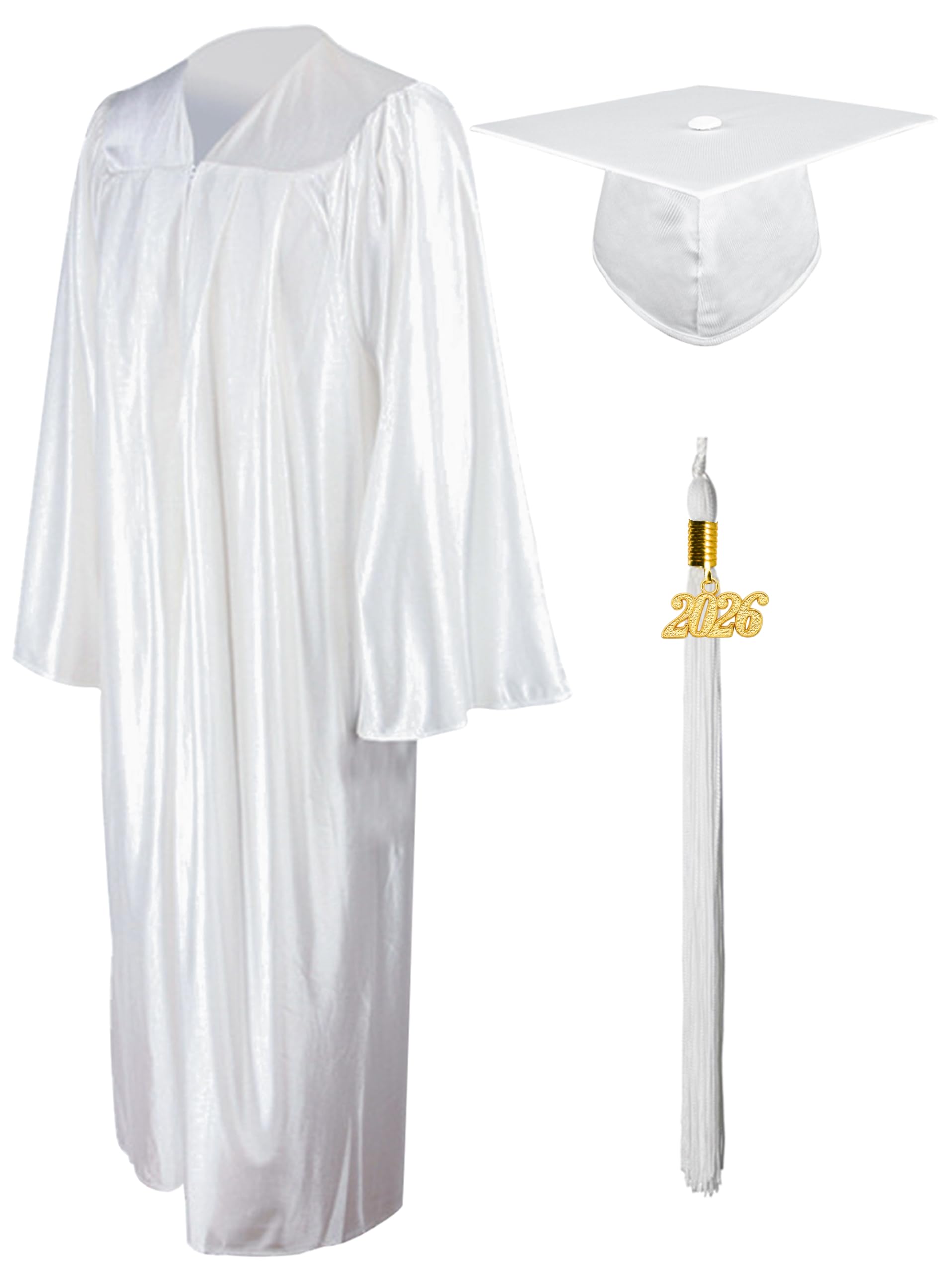 GraduationMall Shiny Graduation Cap and Gown with 2026 Tassel for High School and Bachelor