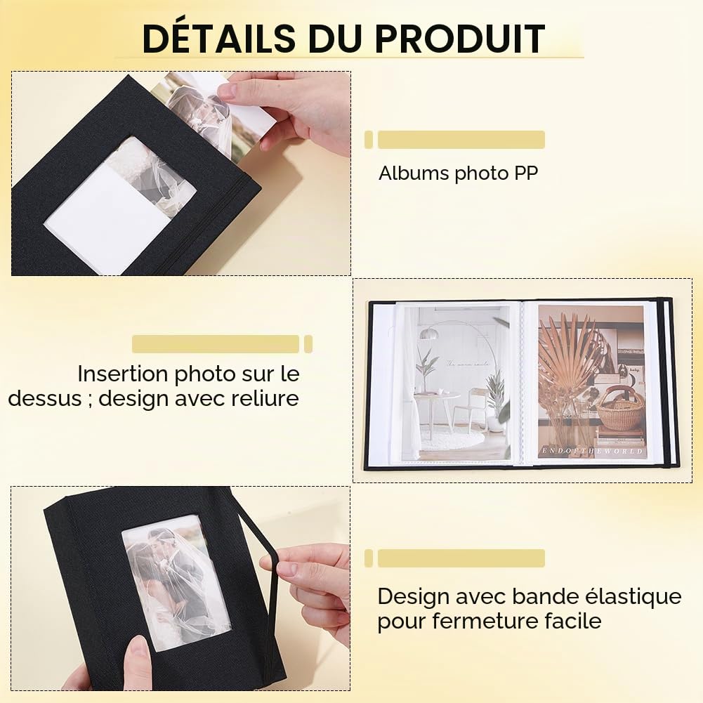 12 Petit Album Photo 11x15.6cm Couverture en Lin Livre Souvenir