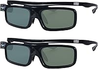 Vista 1 de Gafas 3D, gafas recargables con obturador activo para proyectores DLP-Link 3D Cocar Toumei, paquete de 2