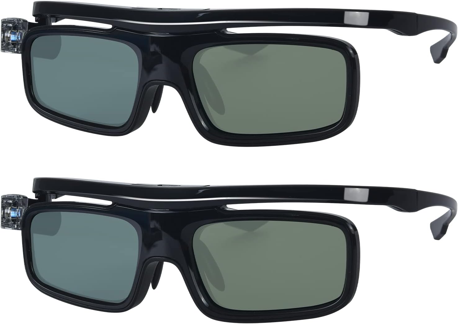 3D Glasses, Active Shutter Rechargeable Eyewear for 3D DLP-Link Projectors Cocar Toumei - Pack of 2