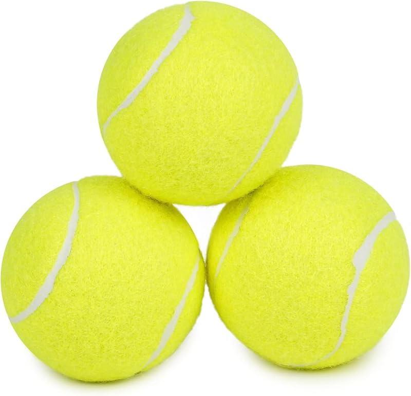 Bolas de Tênis para Cães PrimePets em Borracha com Alta Quicada e Sem Apito 6,35 cm Pacote com 3