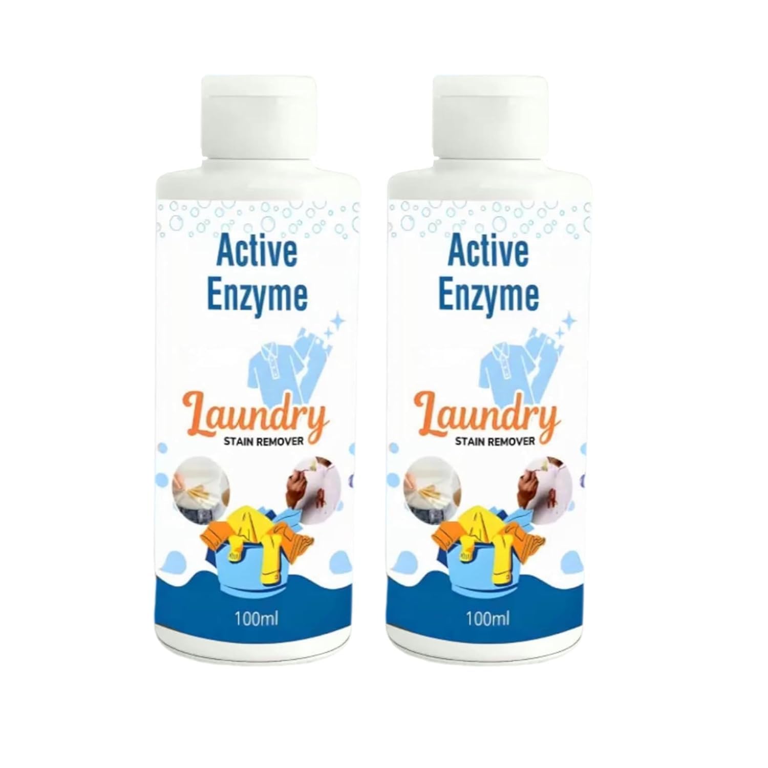 Generic Stain Remover for Clothes, Sofas & Cars, Removes Tough Stains, Spot Cleaner | Active Enzyme Laundry Stain Remover (Pack of 2 Bottles)