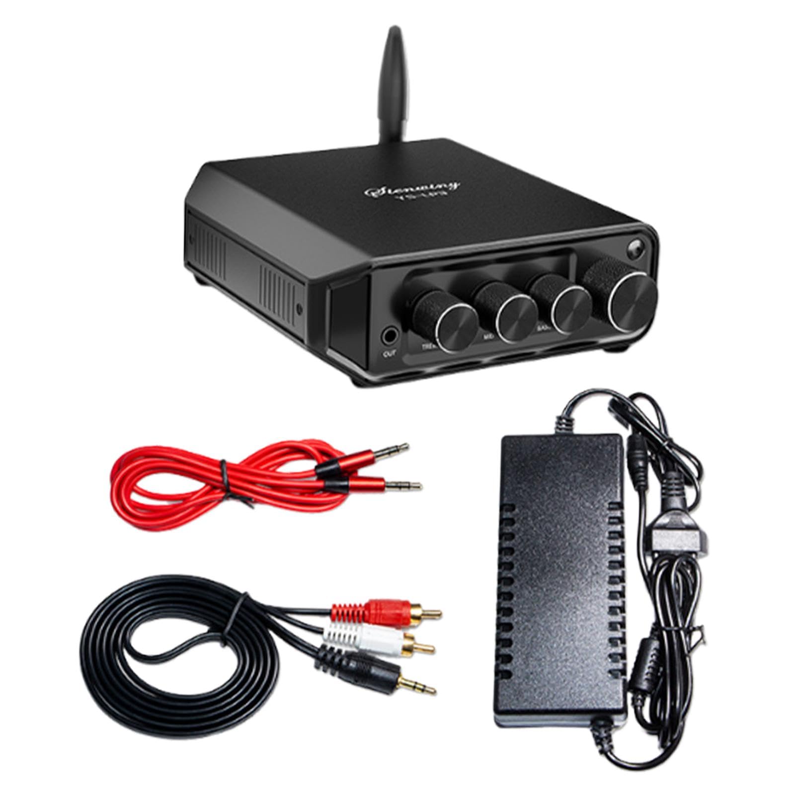 Amplificatore di Potenza, Amplificatore Stereo, Ingresso USB AUX, Audio ad Alta fedeltà di Classe D a Due canali per Home Theater