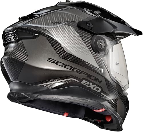 Miniatura 5 de ScorpionEXO XT9000 - Casco integral de motocicleta de fibra de carbono para aventura con visera Pinlock Ready, bolsillos para altavoz listos para