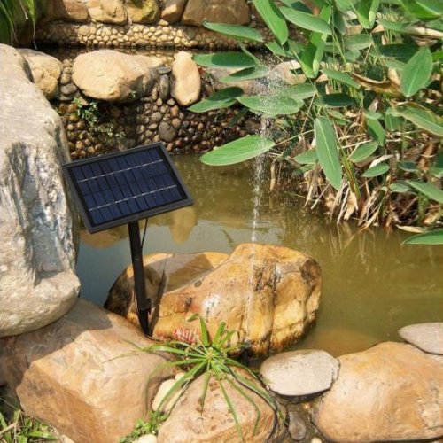 Vktech Solar Power Fountain Pond Brushless Water Pump with 1500mA Storage Battery