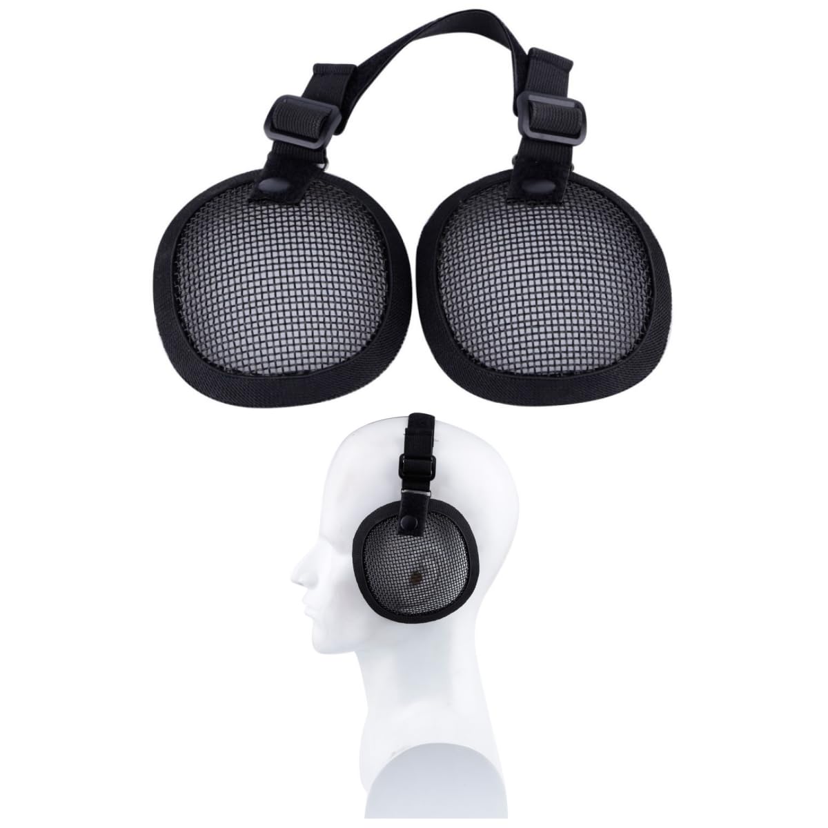 ACEXIER Tactical Steel Mesh Ear Protector for Fast Helmet, Airsoft Field Equipment Ear Protection Cover for Most Fast Helmets (Black)