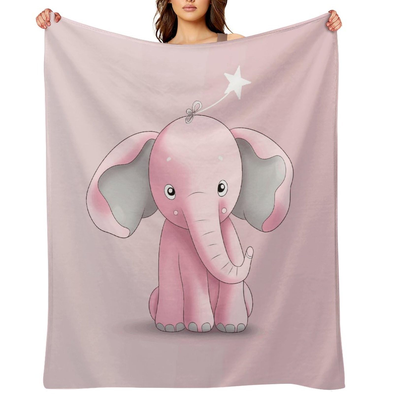 Pink Elephant Blankets Large Luxury Flannel Throw Blanket Fashion Thick Blanket for Sofa&Bed Blankets Cozy Ultra-Soft Bath Towel for Men&Women 40"x50"