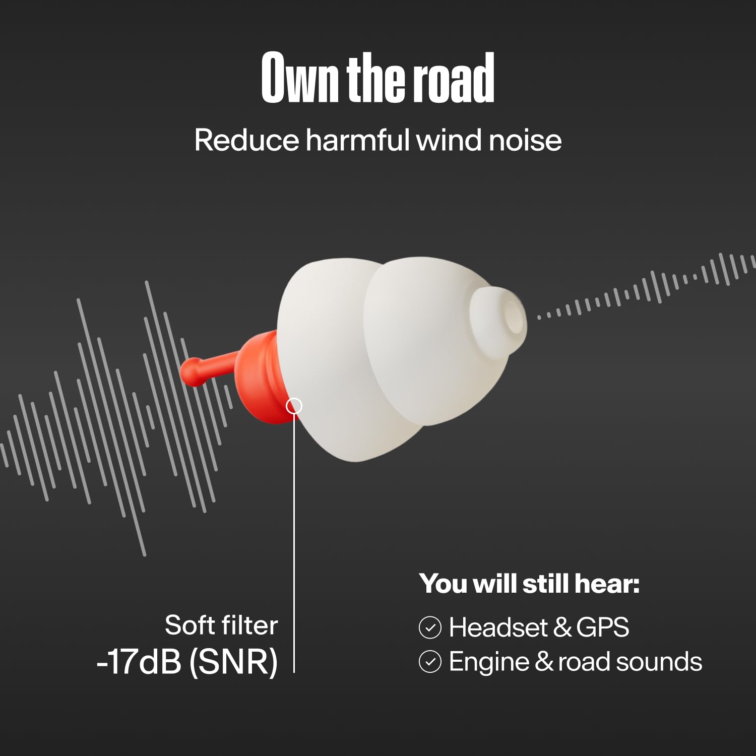 Alpine MotoSafe Sport Tapones para los Oídos - Tapones para Carreras - Evita Daños Auditivos durante la Práctica del Motociclismo - El Tráfico sigue siendo Audible - Tapones Reutilizables - 3