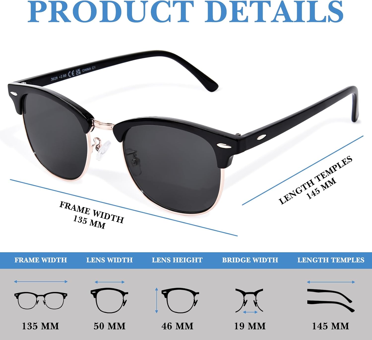 OPTOFENDY Progressive Reading Sunglasses for Women Men No Line Multifocus Sun Readers Outdoor Reading Sunglasses