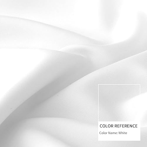 Miniatura 4 de BGment Cortinas blancas con bolsillo para barra y pestaña trasera para dormitorio, cortinas con aislamiento térmico para oscurecer la habitación y