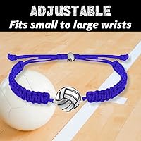 Vista 28 de Sportybella Volleyball Charm Bracelet- Adjustable Bracelets with Volleyball Charm. Ideal Volleyball Gifts & Souvenir for Volleyball Players. Unisex