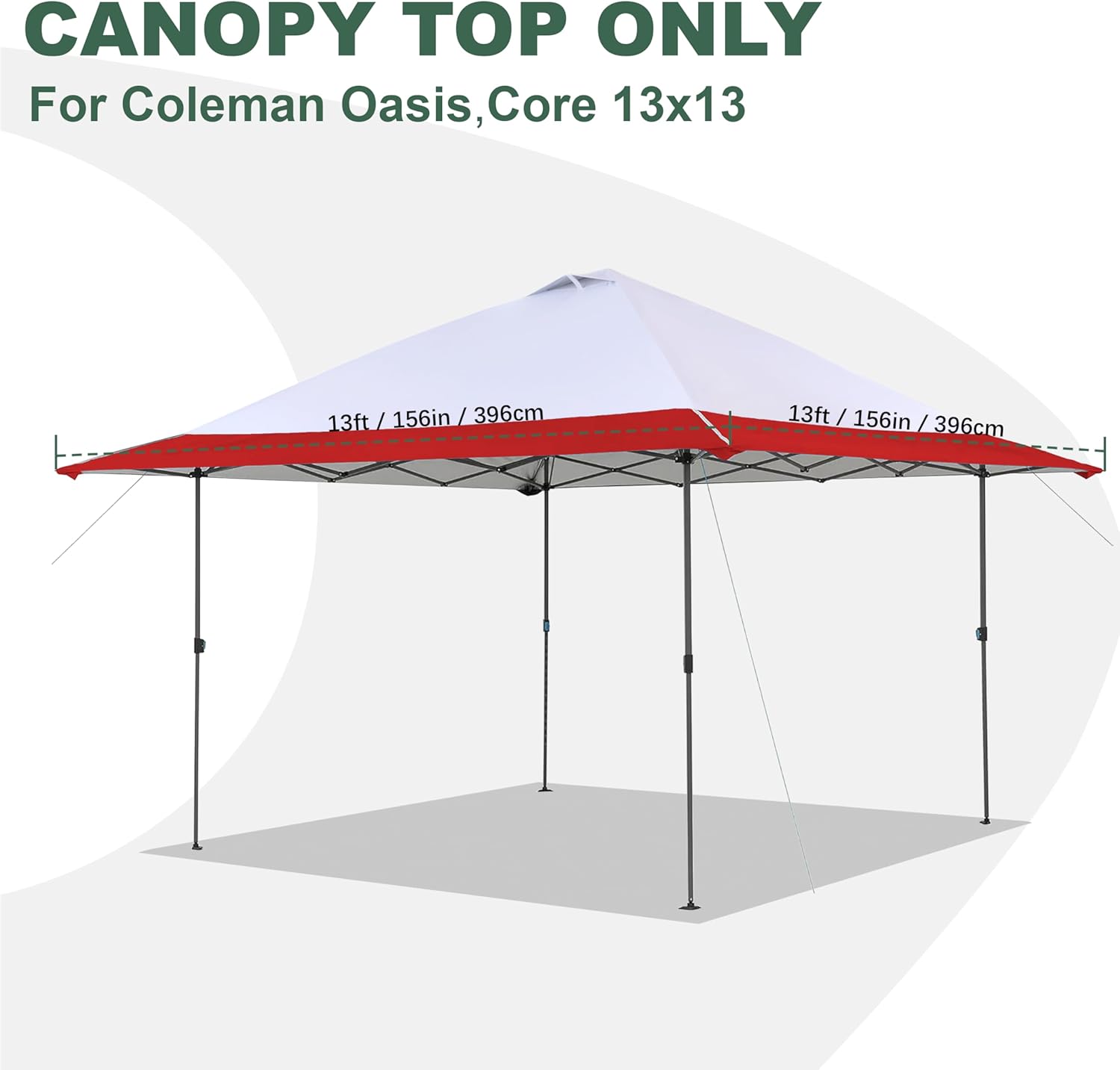 JANCANOPY 13x13 Canopy Replacement Top with dimensions