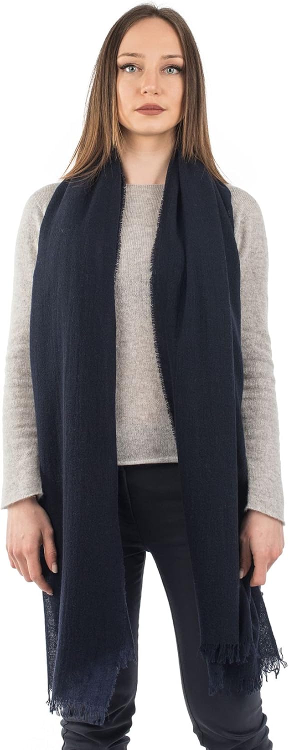 Dalle Piane Cashmere - 100% Cashmere Pashmina Shawl - Made in Italy - Lightweight Wrap (28" x 79") - 4 Seasons
