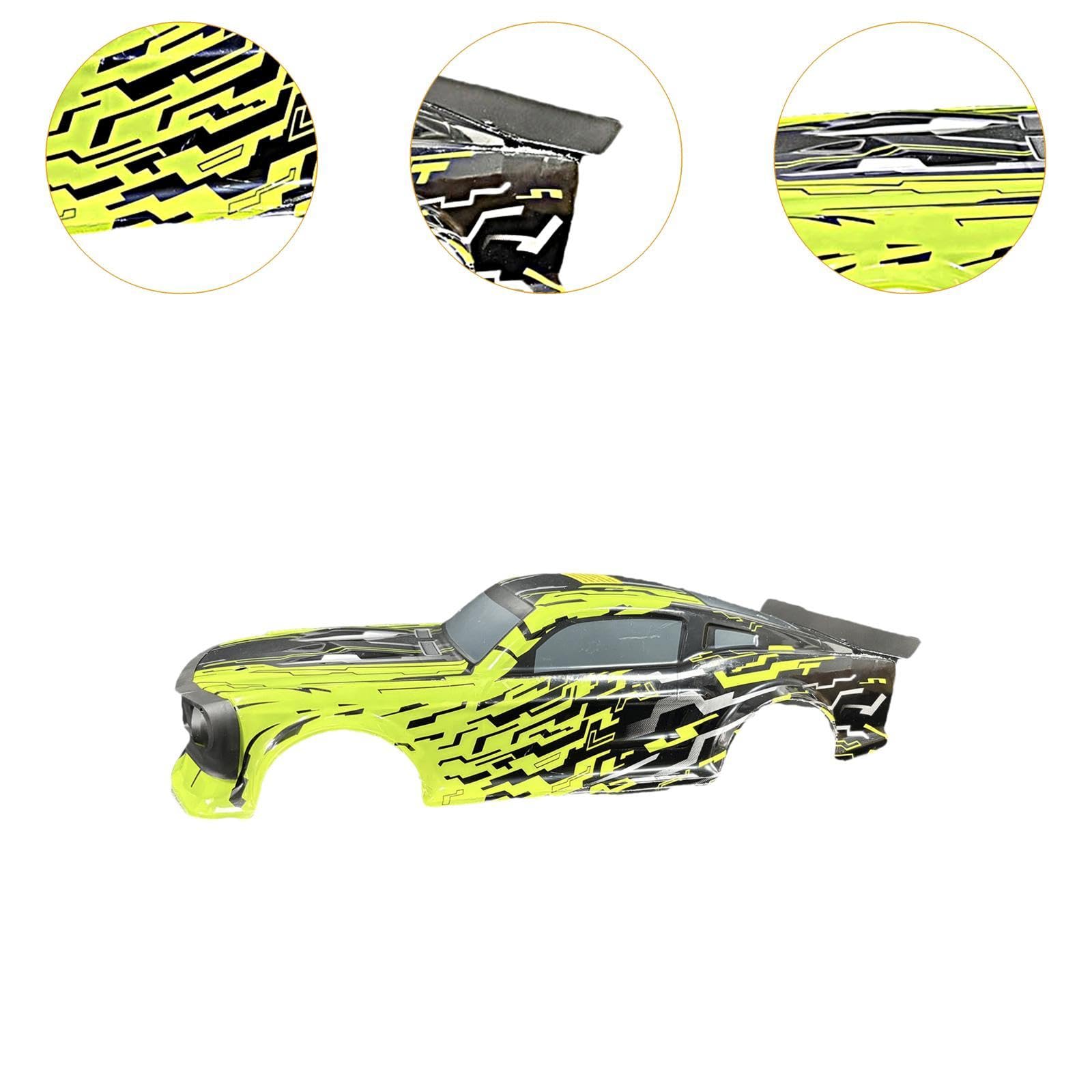 Jeanoko Coque de carrosserie de voiture télécommandée, échelle 1/14, impression en PVC, détails raffinés exquis pour pièce de mise à niveau (vert