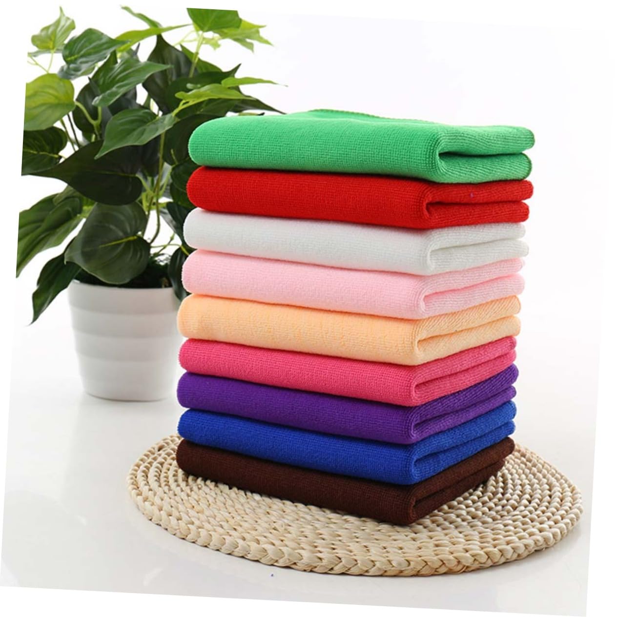 GALPADA 27pezzi Asciugamani Microfibra Per Auto Da Asciugatura Rapida e Assorbente Variati Blu Verde Caffè Rosa Scuro Rosa Giallo Bianco Per Pulizia e Lucidatura Auto e Superfici Delicate