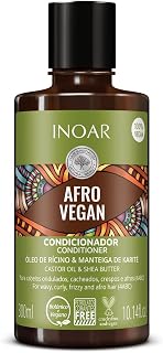 Inoar Condicionador Afro Vegan com Óleo de Rícino e Manteiga de Karité 300 Ml, Inoar