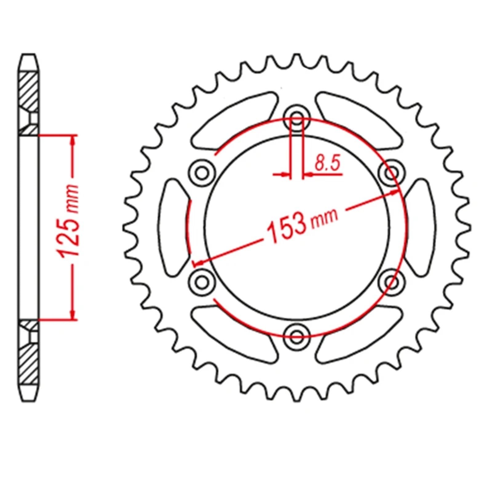 Piñón de transmisión para Honda CRF250R 2004-2017 CRF 250 R CRF250 Piñón/Corona De Motocicleta 520 CNC 13T/14T-49T (Delantero/Trasero)(49T)