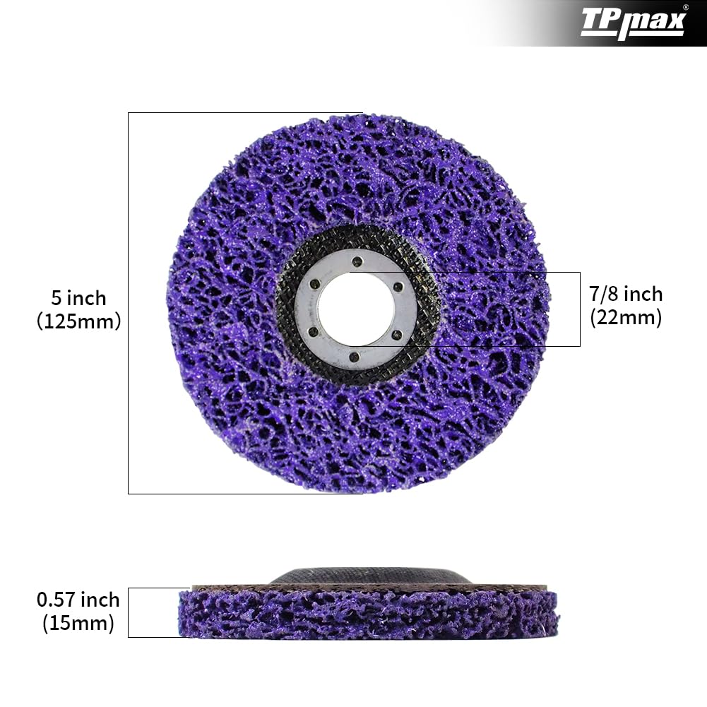 Ur-Excellent - Dischi per rimuovere la ruggine e rimuovere vernice e ossidazione, 12,7 x 7/8", mola abrasiva angolare – Confezione da 10 (viola)