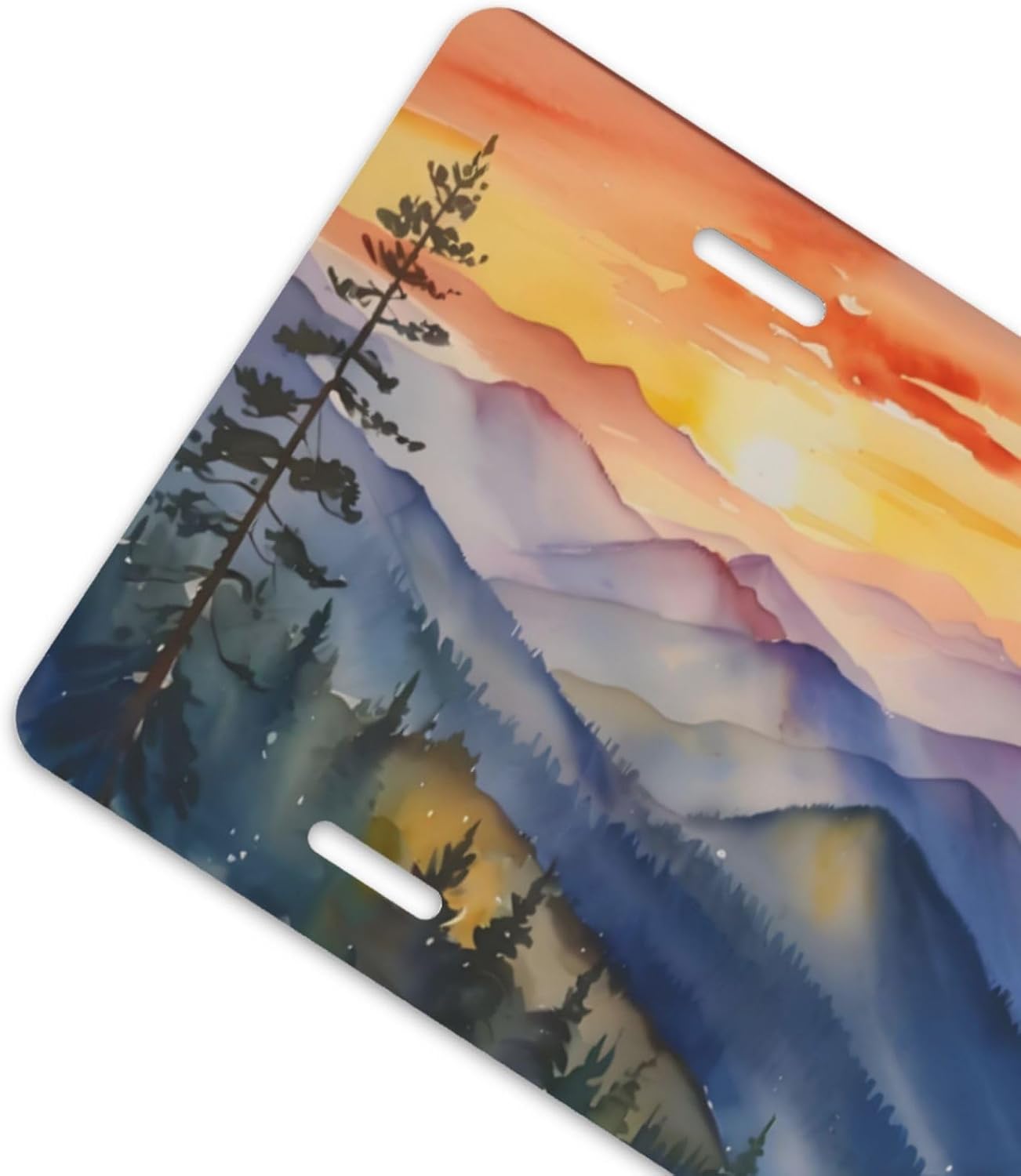Blue Ridge Mountains Front License Plate for Women Car Vanity Plates Decorative Aluminum Metal Cute Novelty License Plate Cover for Men 6x12 Inch (4 Holes)