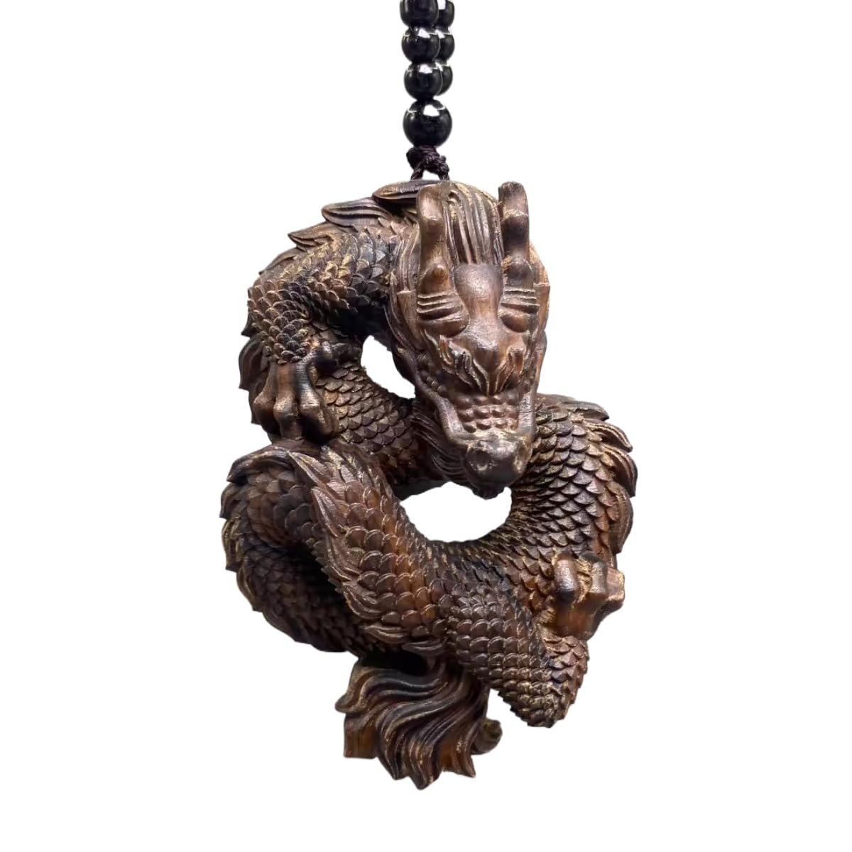 AOTTSD Agarwood Dragon Statue 3.9-inch Chinese Dragon Ornament Decoration Feng Shui Good Luck Dragon Sculpture