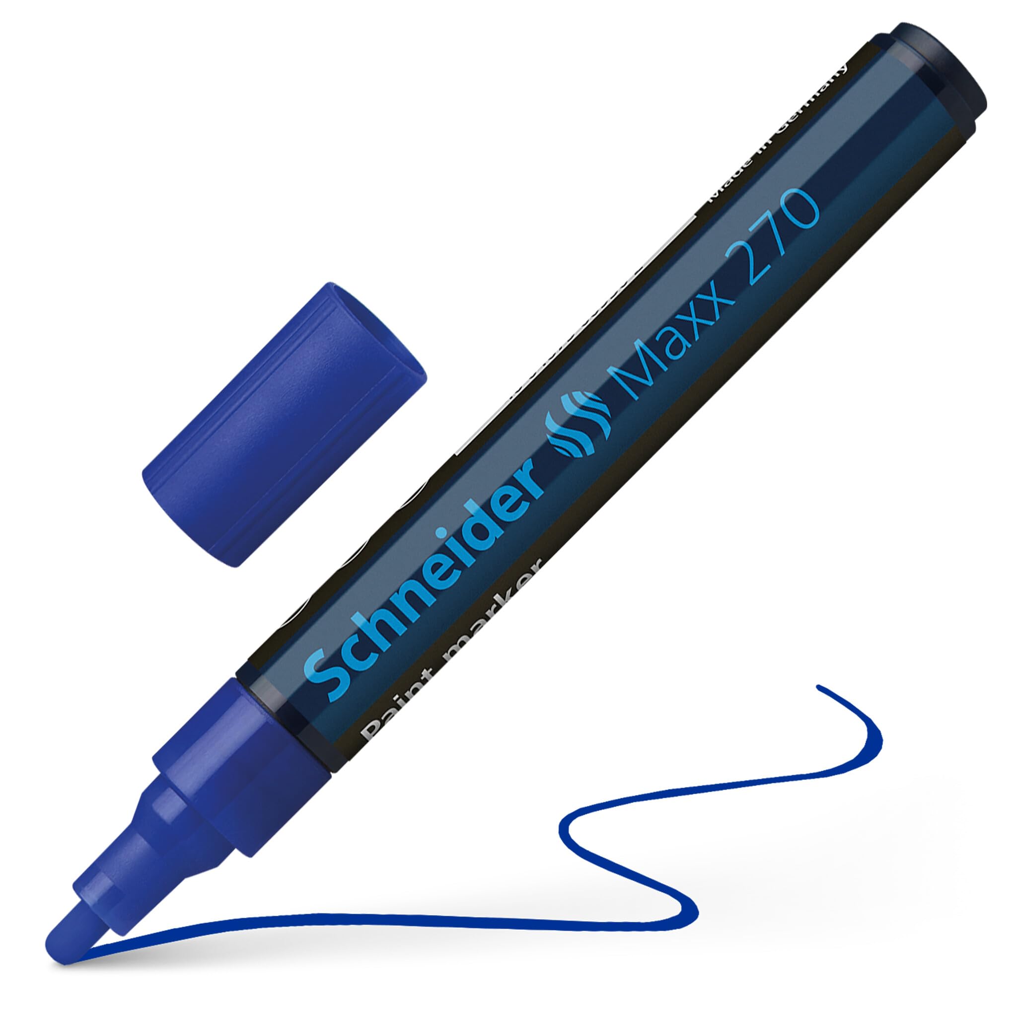 Schneider Maxx 270 marker do malowania (okrągła końcówka, końcówka wymienna, 1-3 mm) 10 szt. opakowanie niebieskie