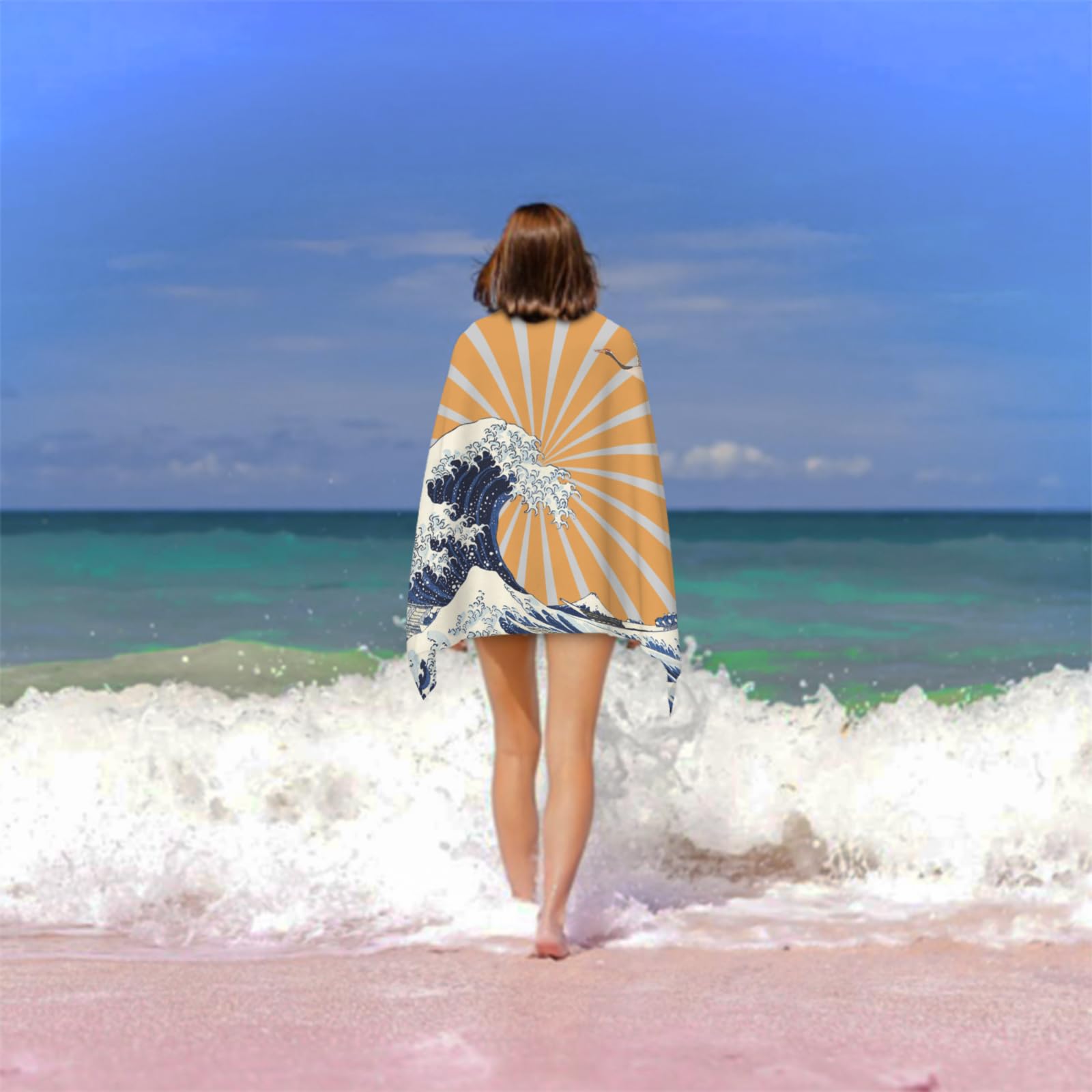 Telo Spiaggia Microfibra XXL 180x90 Cm - Asciugatura Rapida, Leggero E Antisabbia Con Design Tartarughe - Foto 7