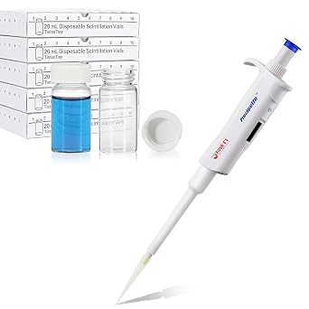 500 PCS 20 mL Glass Vials with 10-100 l High-Accurate Micropipette