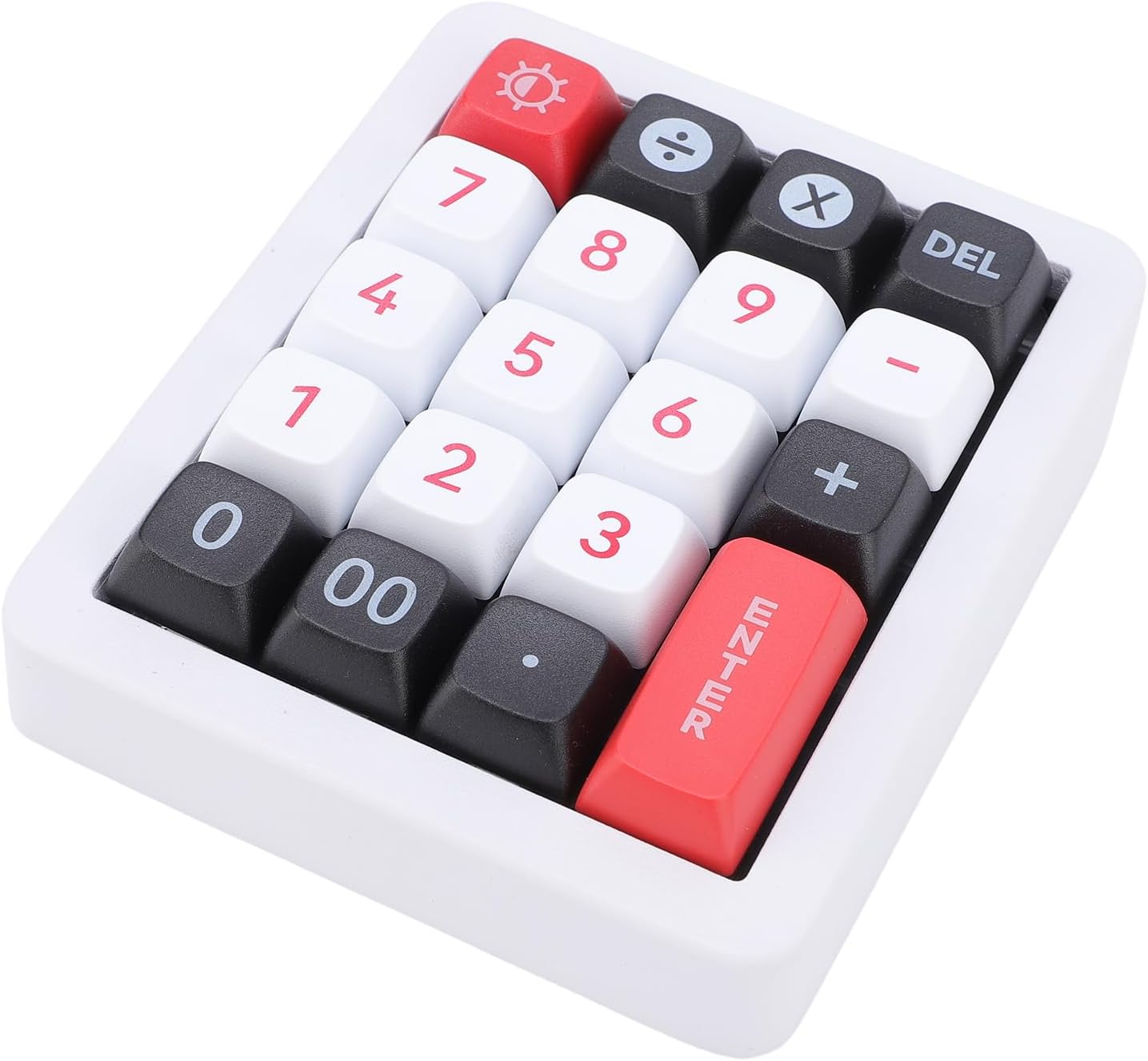 Diyeeni Mechanical Number Pad, Wired USB Numeric Keypad with 12 RGB LED Backlight Modes, 19 Programmable Macro Keys Hot Swappable Linear Red Switches, for Laptop Computer PC (White)