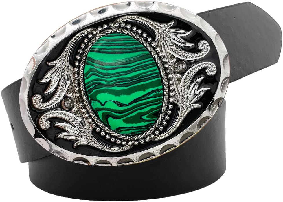 YOQUCOL Vintage American Western Cowboy Turquoise,Stone Belt Buckle for Men - Image 2