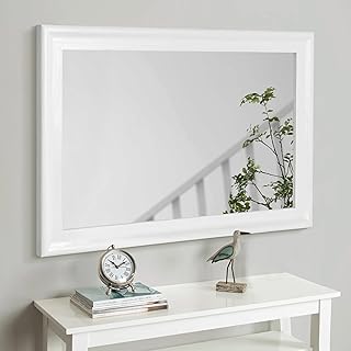 CULER White Wood Wall Mirror for Bathroom,Rectangle Rustic Large 30 x 40...