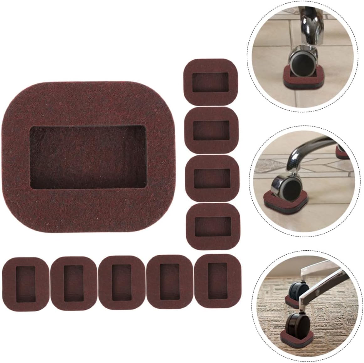 Generic 30pcs Chair Wheel Stoppers Felt Caster Cups for Hardwood Floors Non- Furniture Feet Pads for Sofa Bed Office Chair Strong Against Sliding