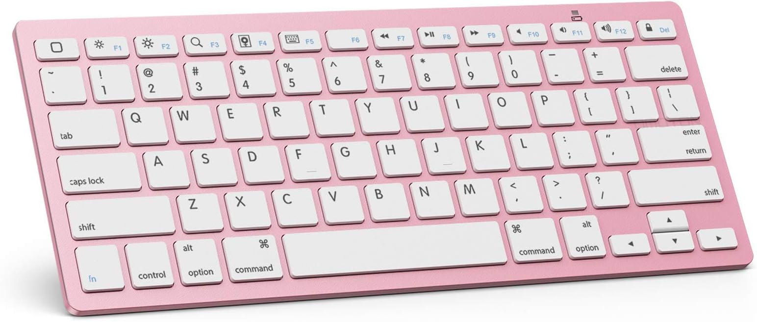 OMOTON Bluetooth Keyboard Compatible with iPad A16 11th 10th Generation, iPad 10.2 (9th/8th/7th), iPad Pro 13/12.9/11 inch, iPad Air/Mini and More iOS Devices, Rose Gold