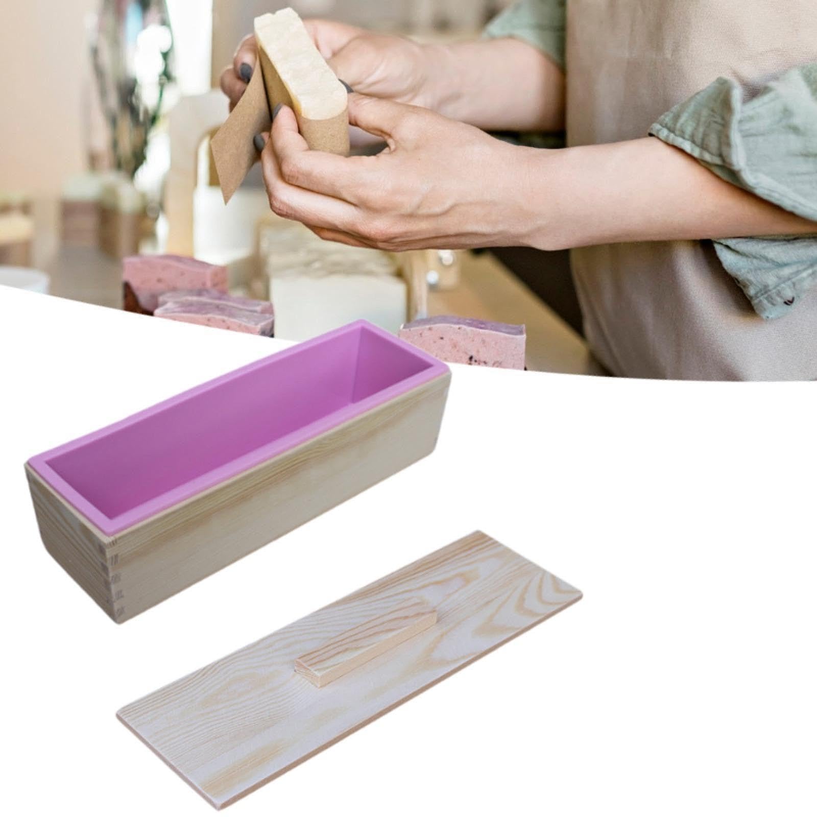 Colcolo Moule à Savon En Bois avec Boîte, Outil pour Création de Savon, Rose