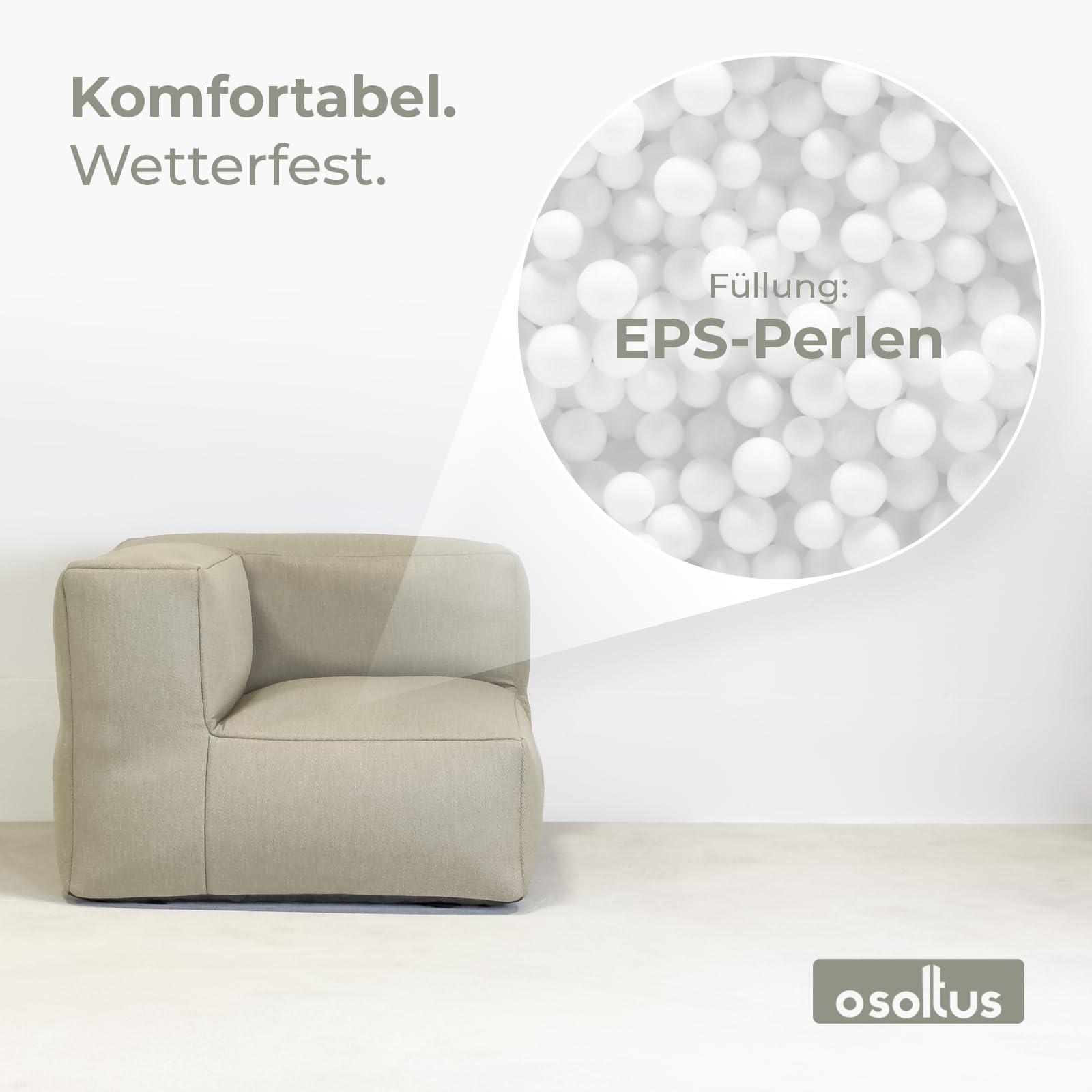 osoltus Premium Modular Lounge Lotta Axroma Olefin Taupe beige