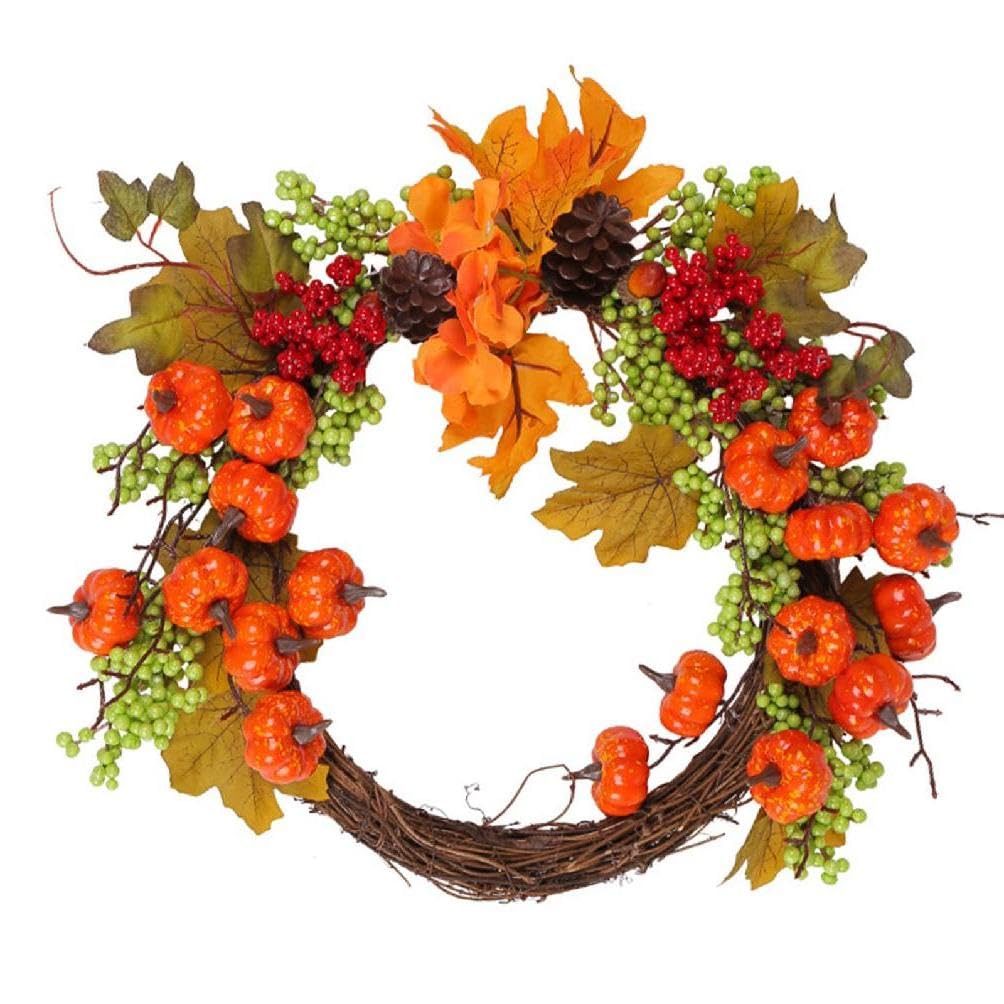 Couronne d'halloween extérieure et décoration suspendue citrouille Morain maison