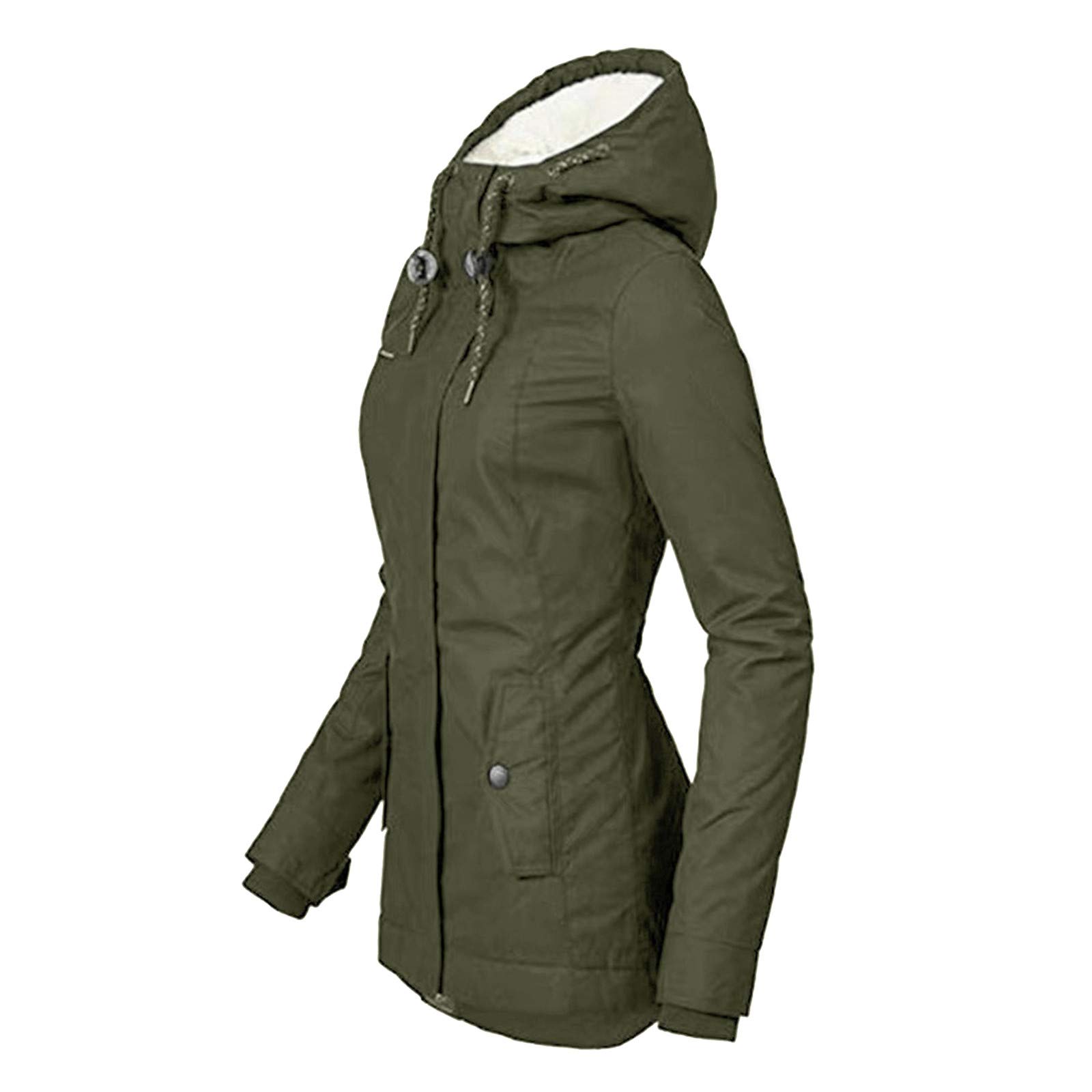 Parka d'hiver chaude en fourrure de peluche pour femme, manteau d'hiver avec doublure, imperméable, épais, parka d'hiver, parka, veste polaire, veste matelassée, coupe-vent, veste d'hiver, S à
