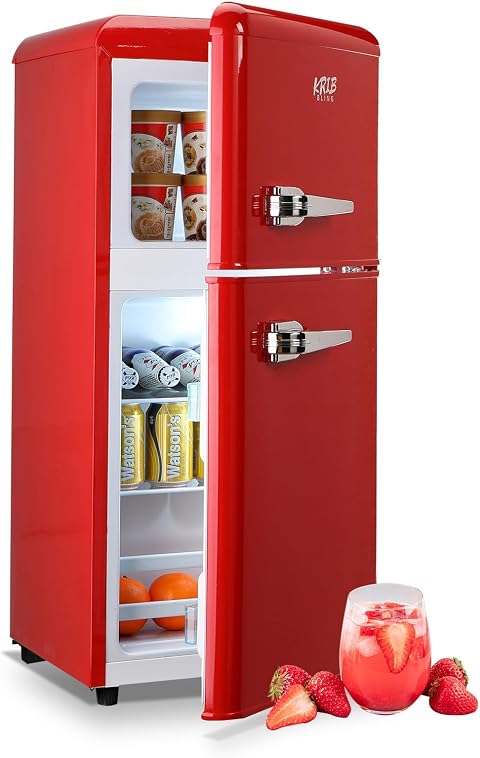 KRIB BLING KB03 FLS-80G-Red-2 3.5 cu ft Compact Freezer Red