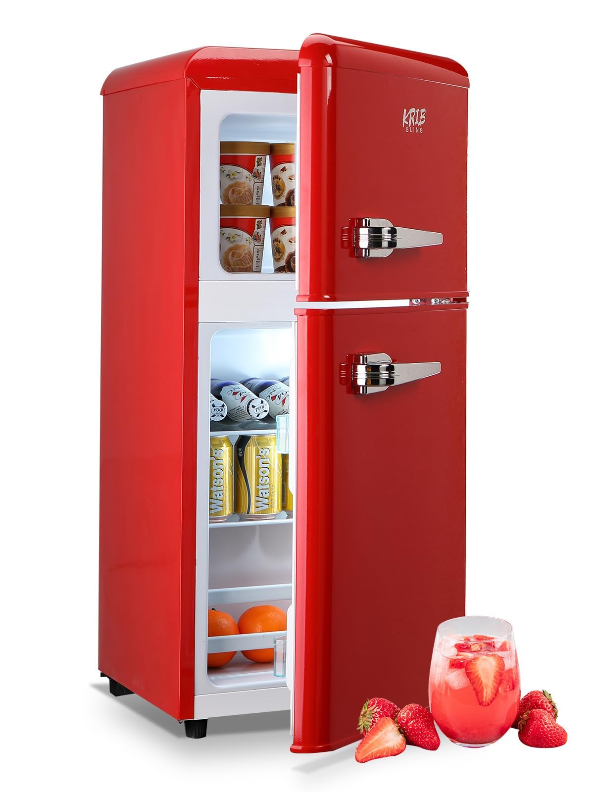 KRIB BLING KB03 FLS-80G-Red-2 3.5 cu ft Compact Freezer Red